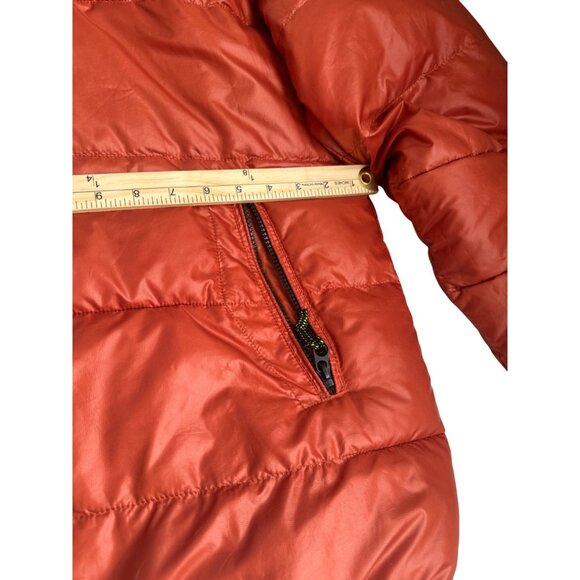 Point Zero Reversible Mens XXL Orange Puffer Jacket With Hood & Black Lining. - Picture 7 of 11